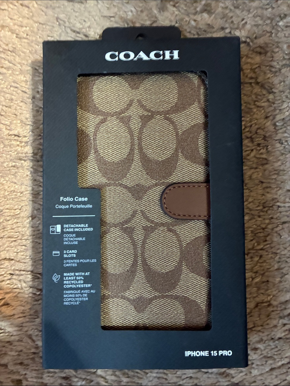 Coach Black Branded Phone Case Box